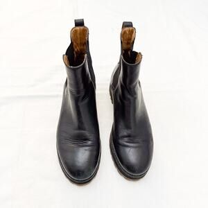 Madewell Black Leather Slip On Combat Boots Gum Soles MA426 Size 9